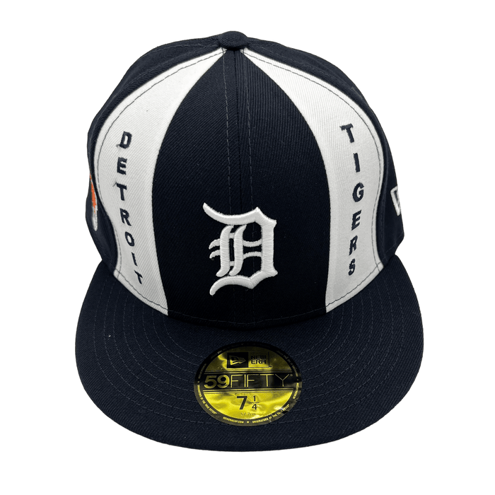New Era Fitted Hat Detroit Tigers New Era Custom Navy Pinwheel Side Patch 59FIFTY Fitted Hat