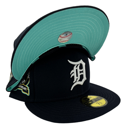 Men's Detroit Tigers New Era Light Blue/Navy Green Undervisor 59FIFTY  Fitted Hat