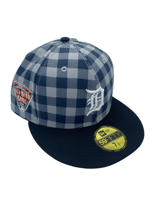 Detroit Tigers New Era Plaid Top Custom Side Patch 59FIFTY Fitted Hat