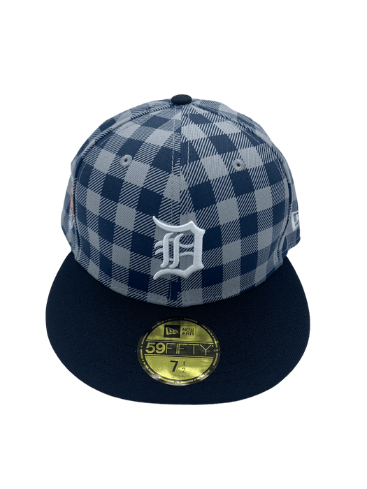 New Era Fitted Hat Detroit Tigers New Era Plaid Top Custom Side Patch 59FIFTY Fitted Hat