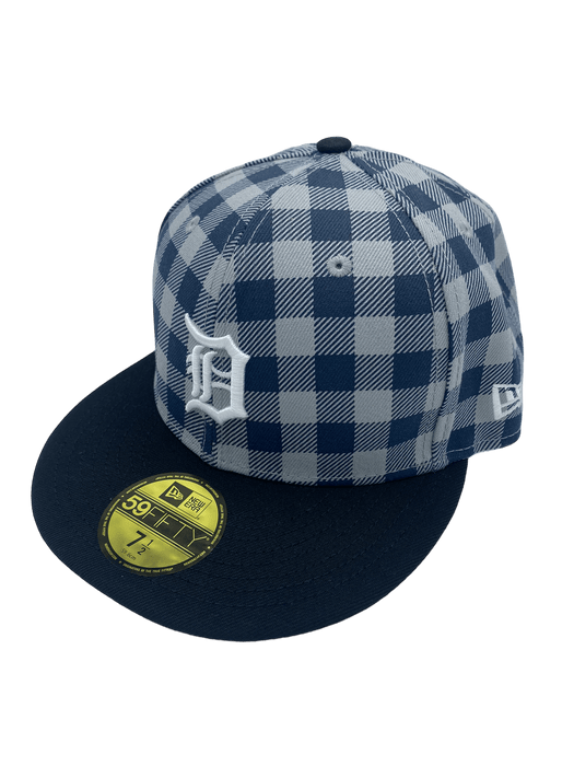 New Era Fitted Hat Detroit Tigers New Era Plaid Top Custom Side Patch 59FIFTY Fitted Hat