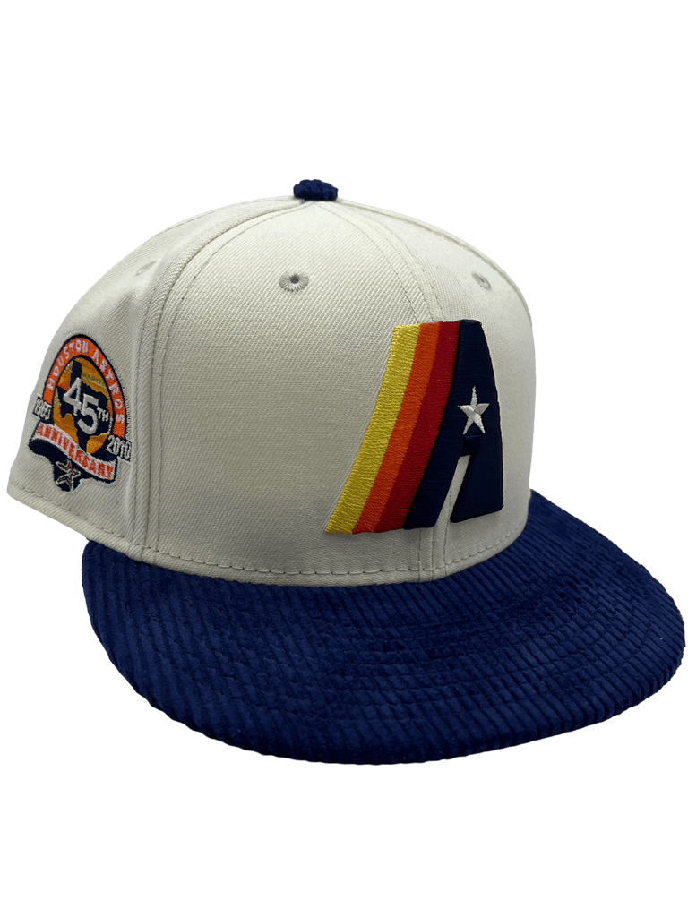 Fitted Hat Brim Custom New Era 59FIFTY Astros Corduroy Cream Houston