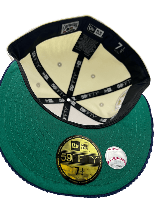 New Era Fitted Hat Houston Astros New Era Custom Corduroy Brim Cream 59FIFTY Fitted Hat