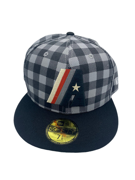 New Era Fitted Hat Houston Astros New Era Plaid Top Custom Side Patch 59FIFTY Fitted Hat