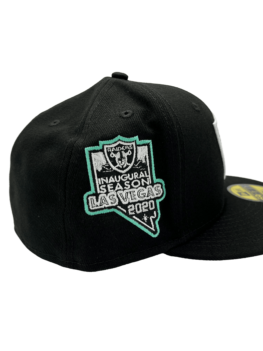 Las Vegas Raiders New Era Black Custom Mint Side Patch 59FIFTY Fitted Hat, 7 / Black