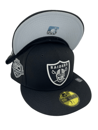 Las Vegas Raiders New Era 50th Anniversary Patch 59FIFTY Fitted Hat - Black