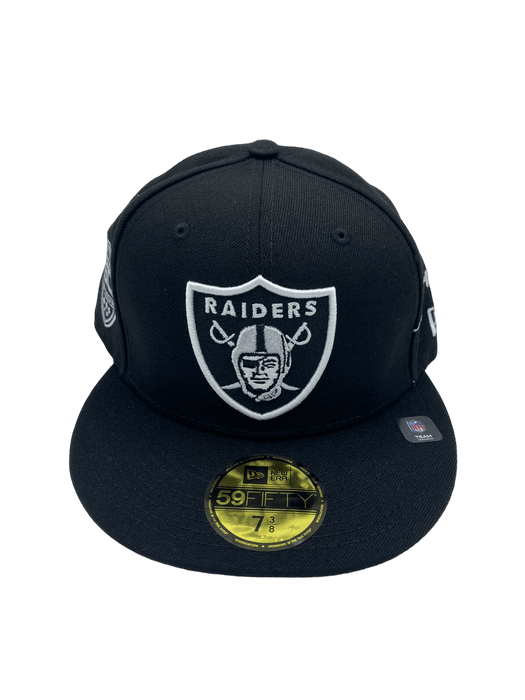 Las Vegas Raiders New Era Custom Black Pinwheel Side Patch 59FIFTY Fitted Hat, 7 3/8 / Black