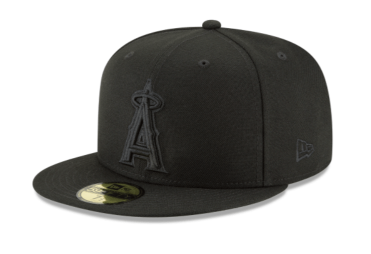 Los Angeles Angels New Era Black on Black Collection 59FIFTY Fitted Hat