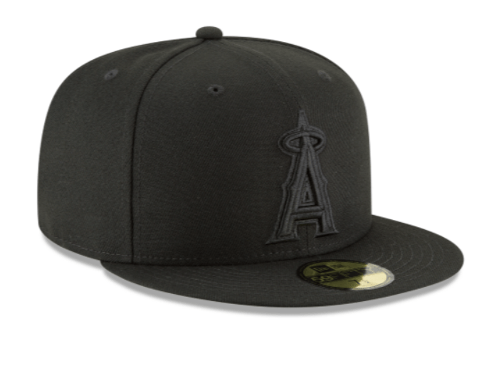 Los Angeles Angels New Era Black on Black Collection 59FIFTY Fitted Hat