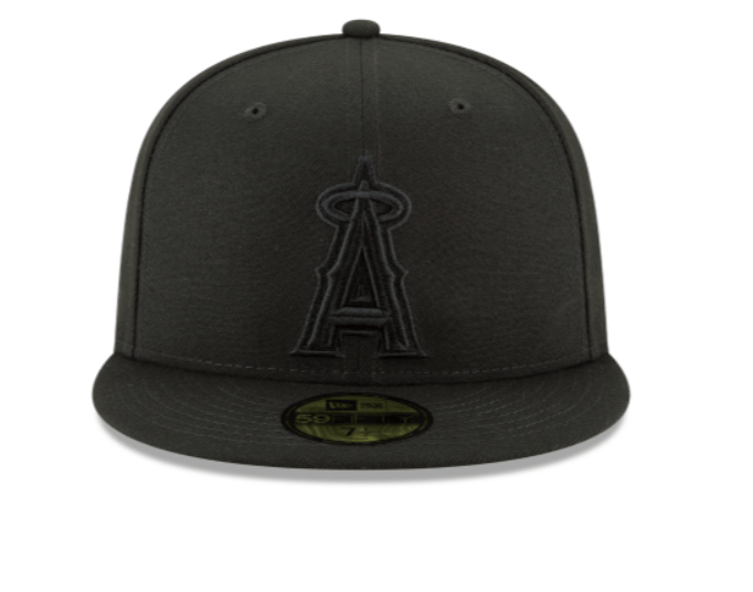 Los Angeles Angels New Era Black on Black Collection 59FIFTY Fitted Hat