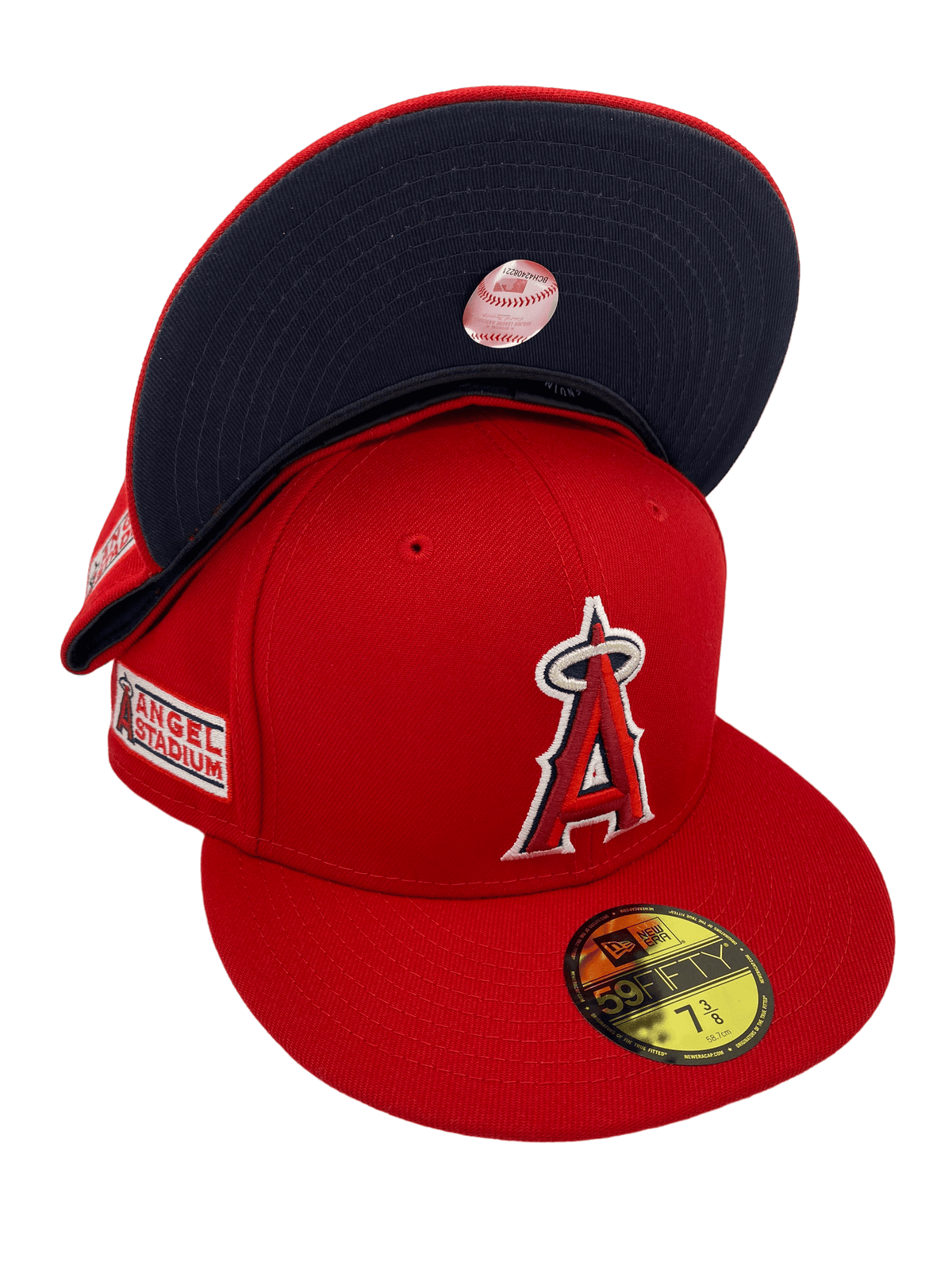 Anaheim Angels A City Connect New Era 59FIFTY Fitted Hat (Chrome White Black Red Under BRIM) 7 7/8