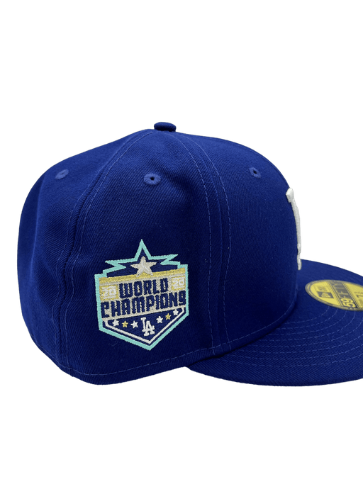 Los Angeles Dodgers New Era Custom 59Fifty Blue/Mint Visor Patch Fitted Hat