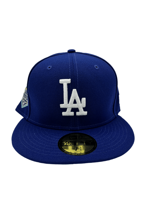 New Era Fitted Hat Los Angeles Dodgers New Era Custom 59Fifty Blue/Mint Visor Patch Fitted Hat
