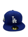 New Era Fitted Hat Los Angeles Dodgers New Era Custom 59Fifty Blue Visor Patch Fitted Hat