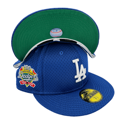 Men's New Era Tan Los Angeles Dodgers 100th Anniversary Purple Undervisor 59FIFTY Fitted Hat