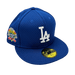 New Era Fitted Hat Los Angeles Dodgers New Era Custom Blue Mesh Ninties Side Patch 59FIFTY Fitted Hat