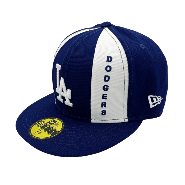 New Era Fitted Hat Los Angeles Dodgers New Era Custom Blue Pinwheel Side Patch 59FIFTY Fitted Hat