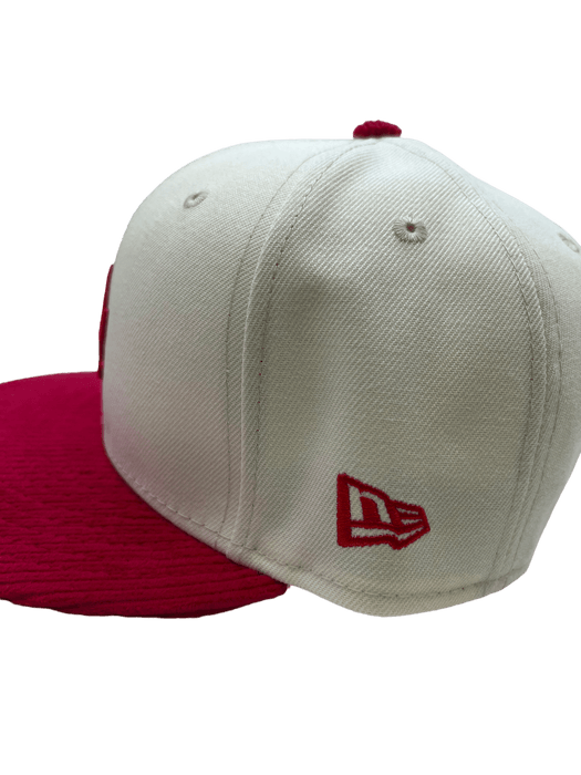New Era Atlanta Braves Corduroy Visor 59Fifty Men's Fitted Hat Beige-B