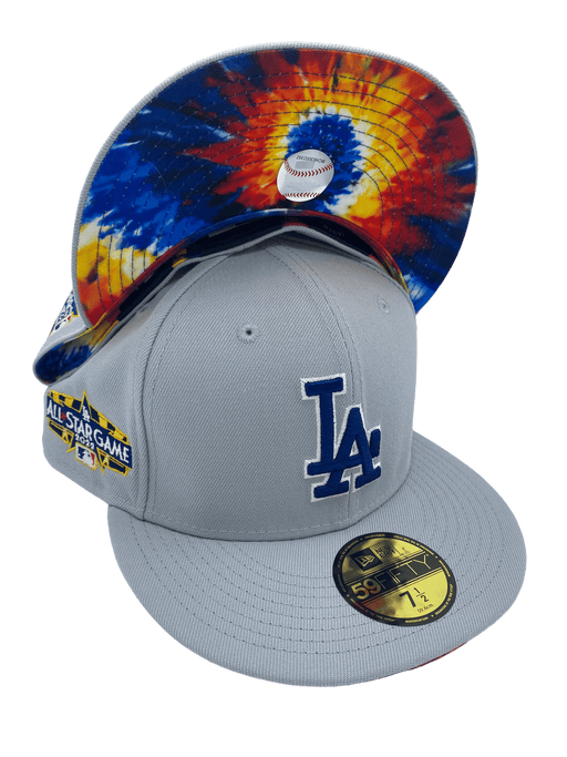 Los Angeles Dodgers New Era Custom Gray/Tie Dye Side Patch 59FIFTY Fitted Hat, 8 / Gray