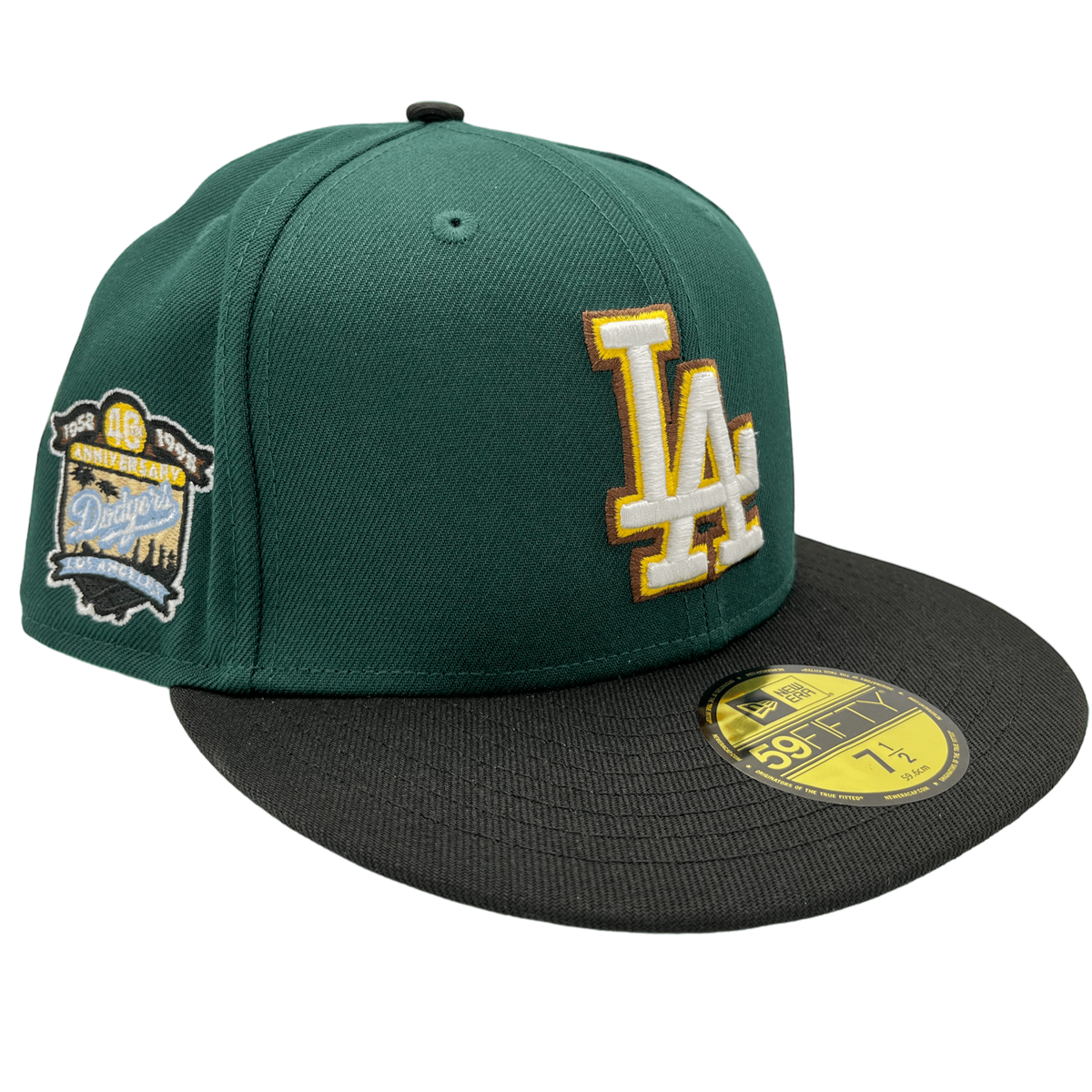 Los Angeles Dodgers New Era Custom FW Green Side Patch 59FIFTY Fitted Hat, 7 3/4 / Green