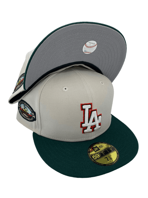 Los Angeles Dodgers New Era Custom RB Stone/Green Side Patch 59FIFTY Fitted Hat, 7 1/4 / Stone