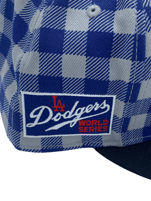 Los Angeles Dodgers New Era Plaid Top Custom Side Patch 59FIFTY Fitted Hat