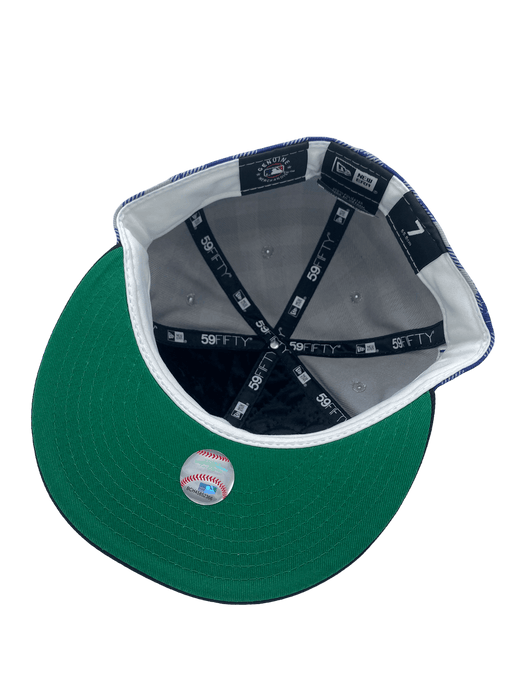 Los Angeles Dodgers New Era Plaid Top Custom Side Patch 59FIFTY Fitted Hat
