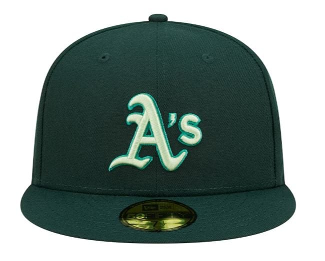 New Era Fitted Hat Men's Oakland Athletics New Era Green MonoCamo 59FIFTY Fitted Hat