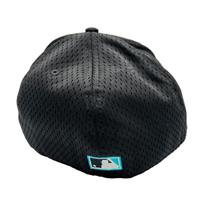Miami Marlins New Era Custom Black Mesh Ninties Side Patch 59FIFTY Fitted Hat, 7 1/2 / Black
