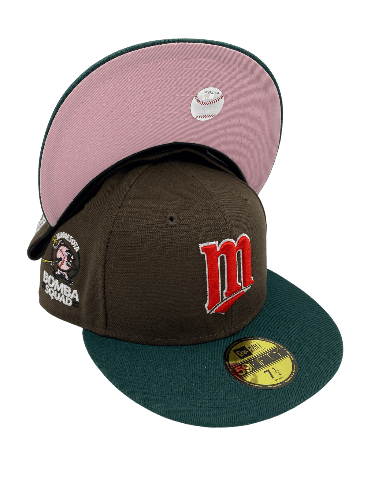 Minnesota Twins New Era Cherry Blossom Custom Side Patch 59FIFTY Fitted Hat, 7 3/4 / Brown