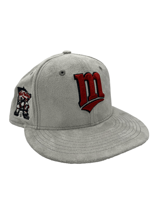 Minnesota Twins New Era Custom 59Fifty Gray Metallic Suede Patch Fitted Hat