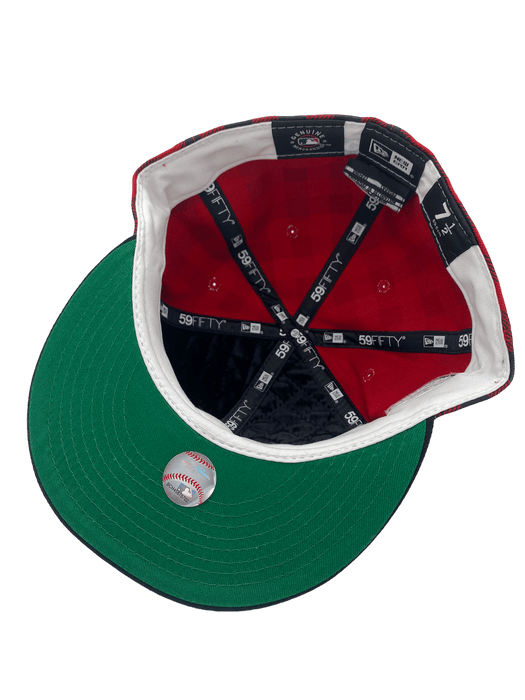 New Era Fitted Hat Minnesota Twins New Era Plaid Top Custom Side Patch 59FIFTY Fitted Hat