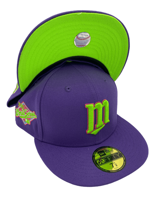 New Era Fitted Hat Minnesota Twins New Era Purple Macho Man Custom Side Patch 59FIFTY Fitted Hat