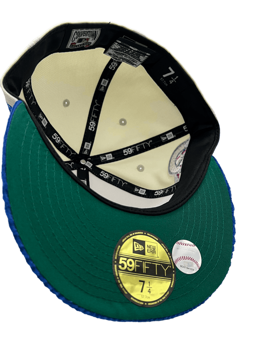 New Era Fitted Hat Montreal Expos New Era Custom Corduroy Brim Cream 59FIFTY Fitted Hat