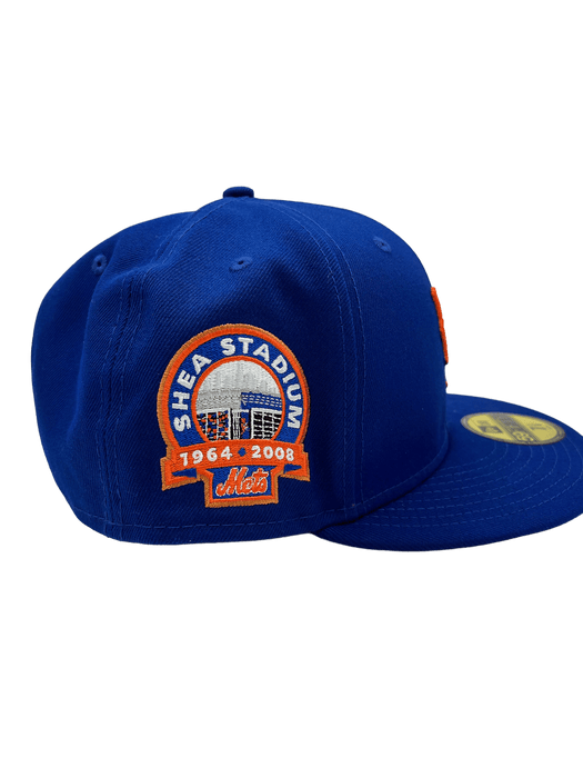 New Era Fitted Hat New York Mets New Era Custom 59Fifty Royal Visor Patch Fitted Hat