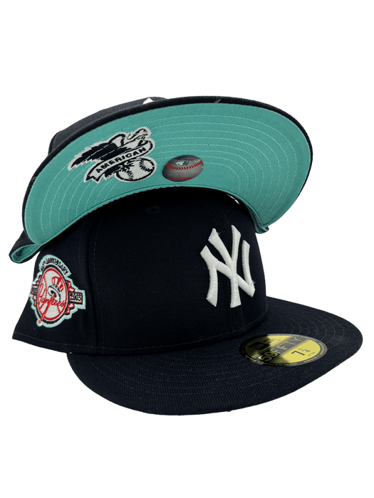 New Era Fitted Hat New York Yankees New Era Custom 59Fifty Navy Visor Patch Fitted Hat