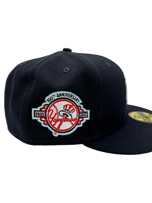 New Era Fitted Hat New York Yankees New Era Custom 59Fifty Navy Visor Patch Fitted Hat
