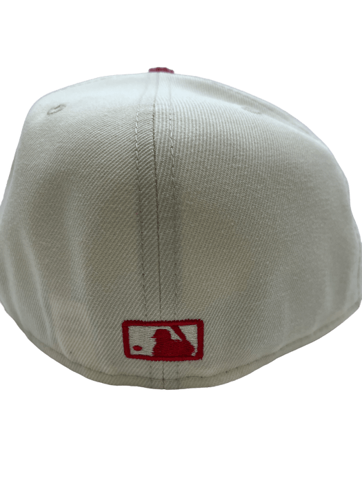 New Era Fitted Hat New York Yankees New Era Custom Corduroy Brim Cream 59FIFTY Fitted Hat