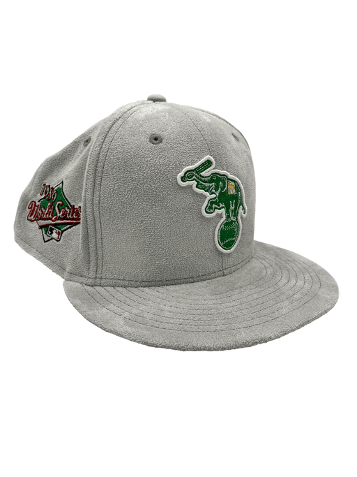 Oakland Athletics New Era Custom 59FIFTY Gray Metallic Suede Patch Fitted Hat, 7 3/4 / Gray