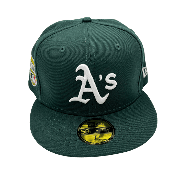 Oakland Athletics New Era Home Authentic Collection On-Field 59FIFTY Fitted Hat - Green/Yellow, Size: 7 3/4