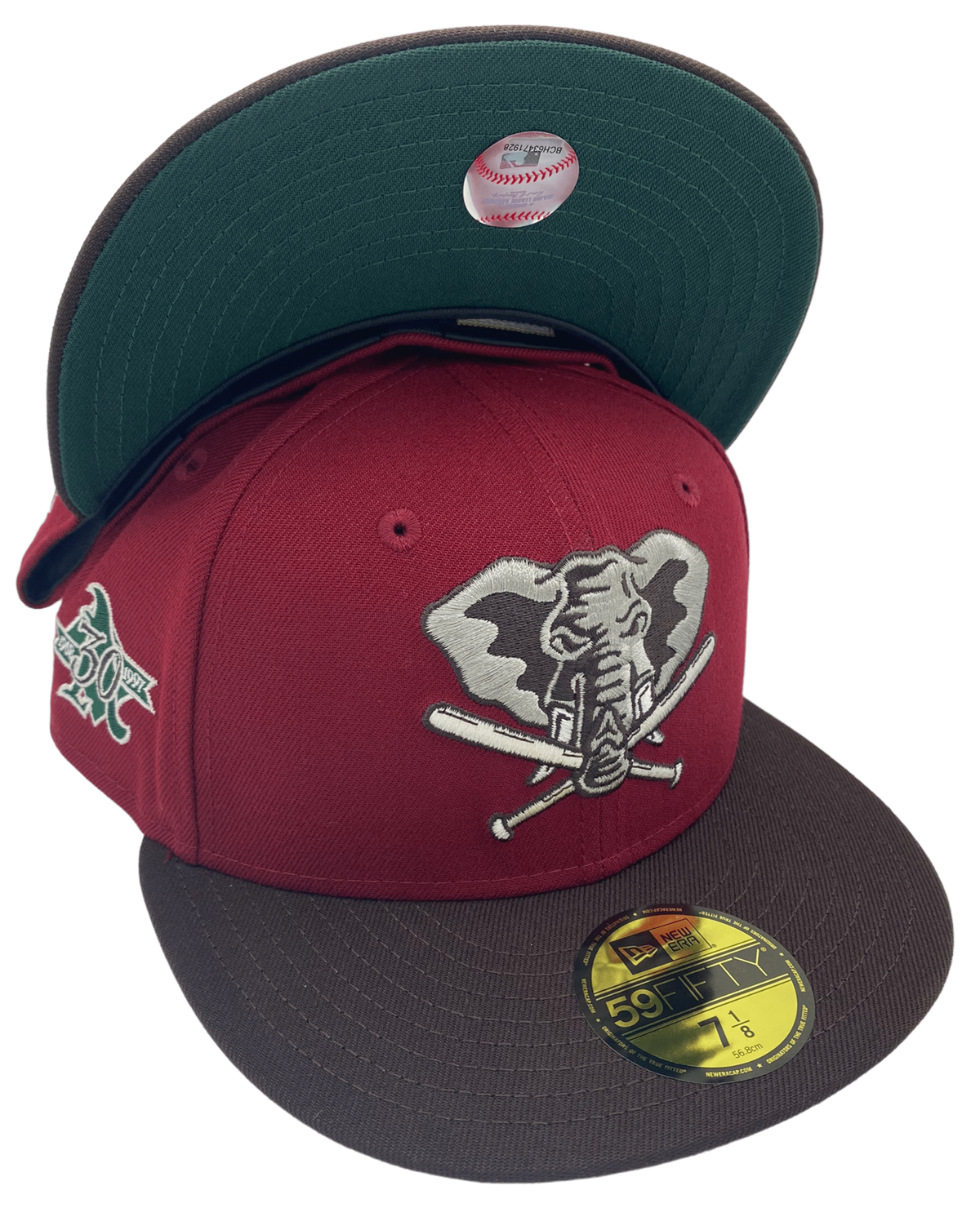 Oakland Athletics New Era Red/Brown Stomper Custom Side Patch 59FIFTY