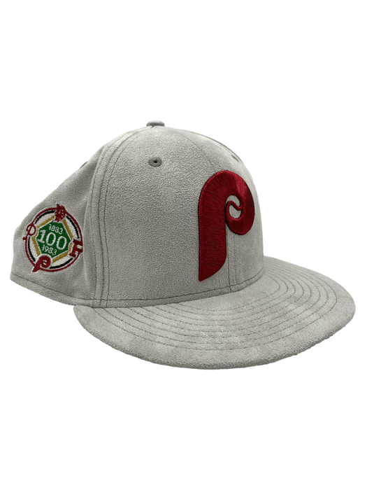 Philadelphia Phillies New Era Custom 59Fifty Gray Metallic Suede Patch Fitted Hat