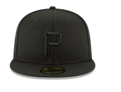 New Era Fitted Hat Pittsburgh Pirates New Era Black on Black Collection 59FIFTY Fitted Hat