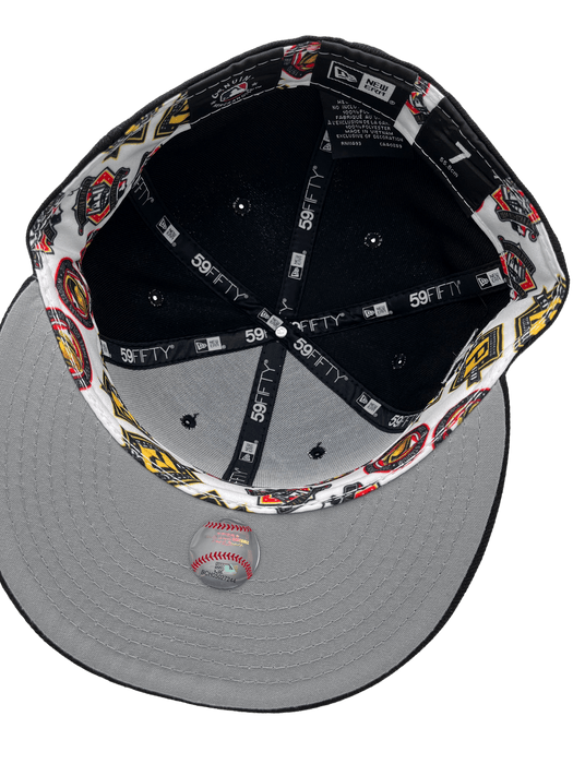 New Era Fitted Hat Pittsburgh Pirates New Era Custom 59Fifty Black Logo Sweatband Fitted Hat