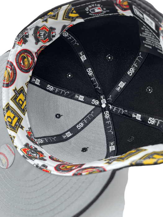 New Era Fitted Hat Pittsburgh Pirates New Era Custom 59Fifty Black Logo Sweatband Fitted Hat