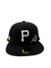 Pittsburgh Pirates New Era Custom 59Fifty Black UV Logos Patch Fitted Hat