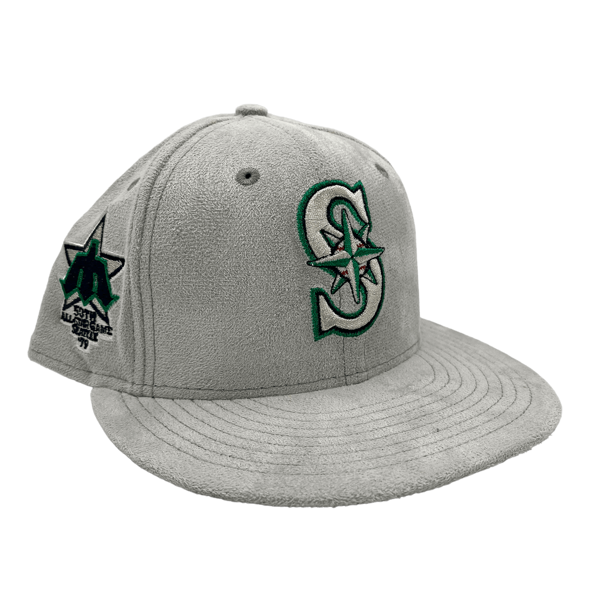 Seattle Mariners New Era Custom 59FIFTY Gray Metallic Suede Patch Fitted Hat, 7 3/8 / Gray