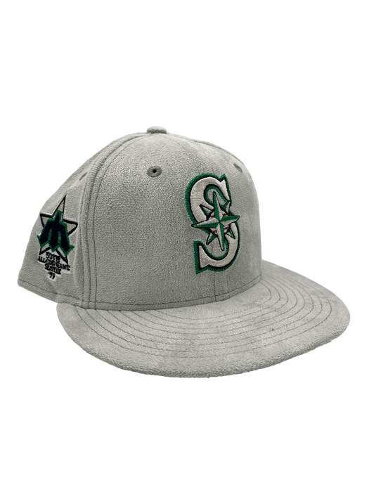 Seattle Mariners New Era Custom 59Fifty Gray Metallic Suede Patch Fitted Hat