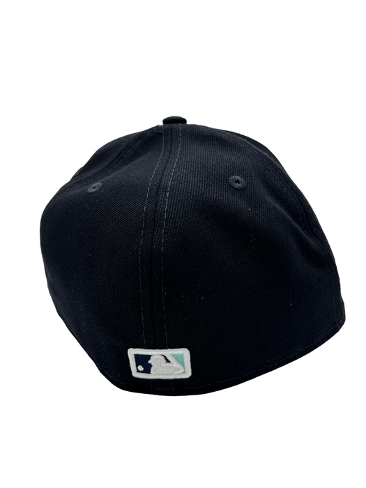 New Era Fitted Hat Seattle Mariners New Era Custom 59Fifty Navy Visor Patch Fitted Hat