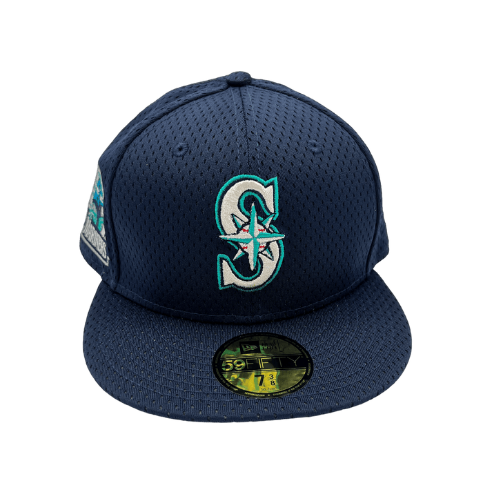 New Era Seattle Mariners Vintage 90's 59Fifty Fitted Size 7 3/4 100% Wool  Hat Cap (Navy, 7 3/4)